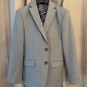 Boys Gray Keneth Cole Reaction suit w/ Tie and Black dress shirt